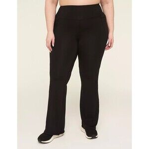 Lane Bryant LIVI Activewear Pants Black Flare Leggings Size 26 28